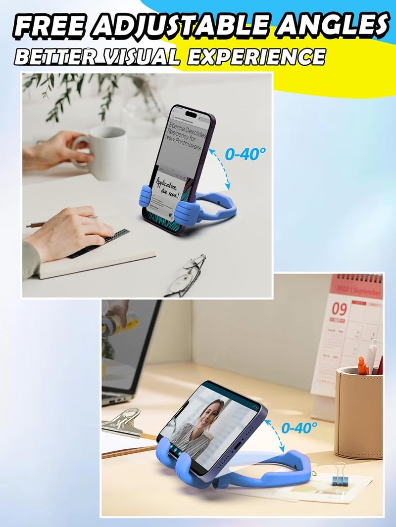 CALDEVER Stocking Stuffers for Teens Boys Girls Cell Phone Stand: Upgrade Adjustable Thumbs Up Lazy Phone Holder for Desk Fun Birthday Gifts for Grandma Adults Husband from Wife (Sky Blue, 1) - Image 4